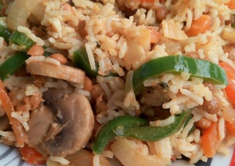 Lentejas Con Arroz Vegano