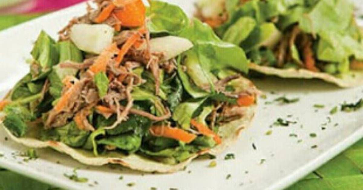 Tostadas De Carne Deshebrada 4 Recetas Caseras Cookpad