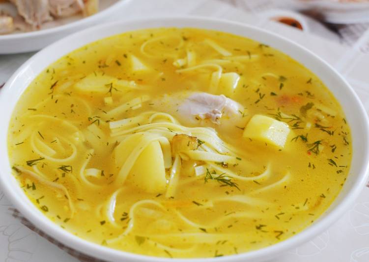 Рецепт суп с лапшой и курицей рецепт с фото