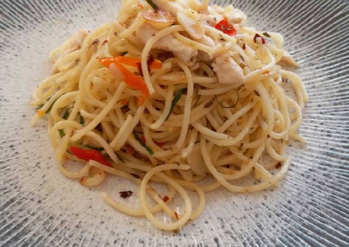 Resep Chicken Spaghetti Aglio Olio Oleh Afghania Dwiesta Cookpad