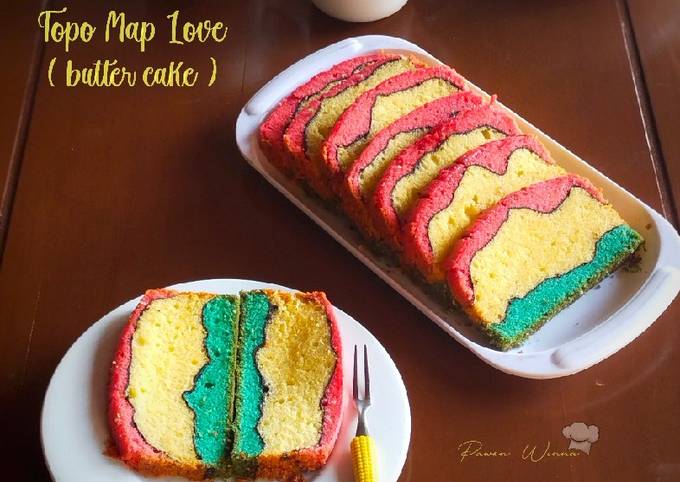 Resep Topo Map Love Butter Cake Oleh Pawon Winna Cookpad