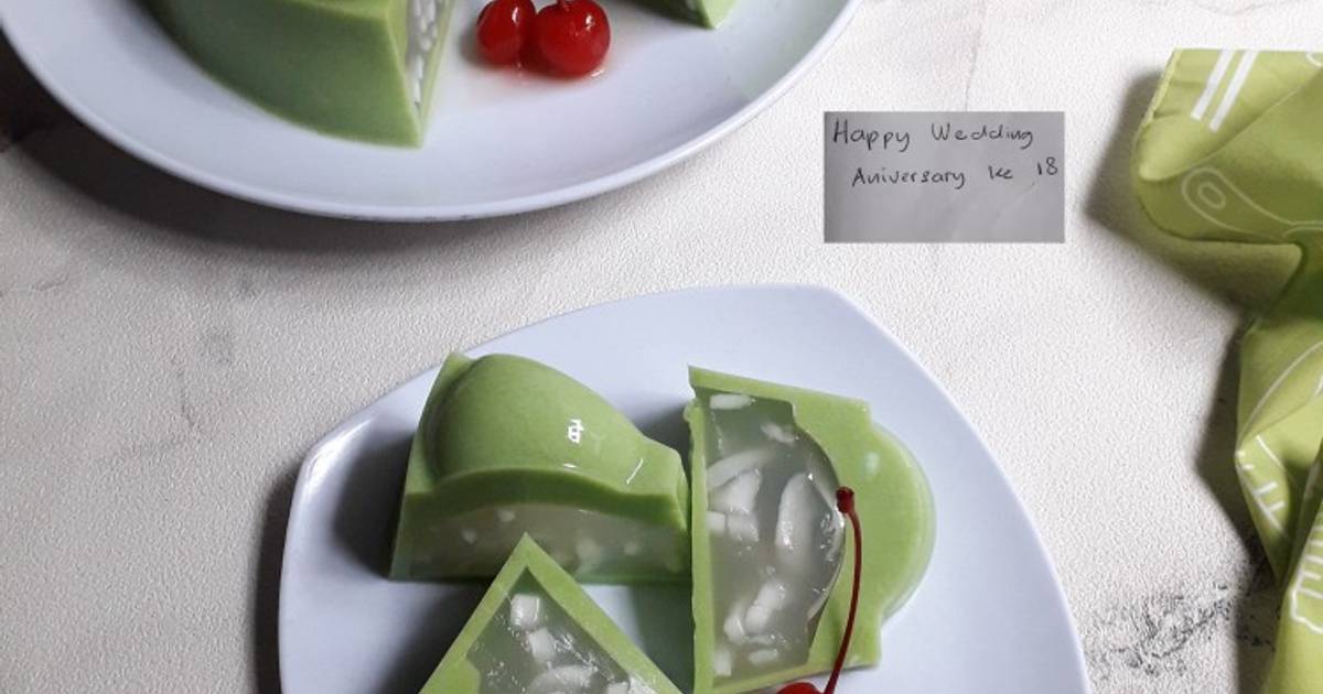 Resep Puding Pandan Kelapa Muda Oleh Mama Fathan Cookpad