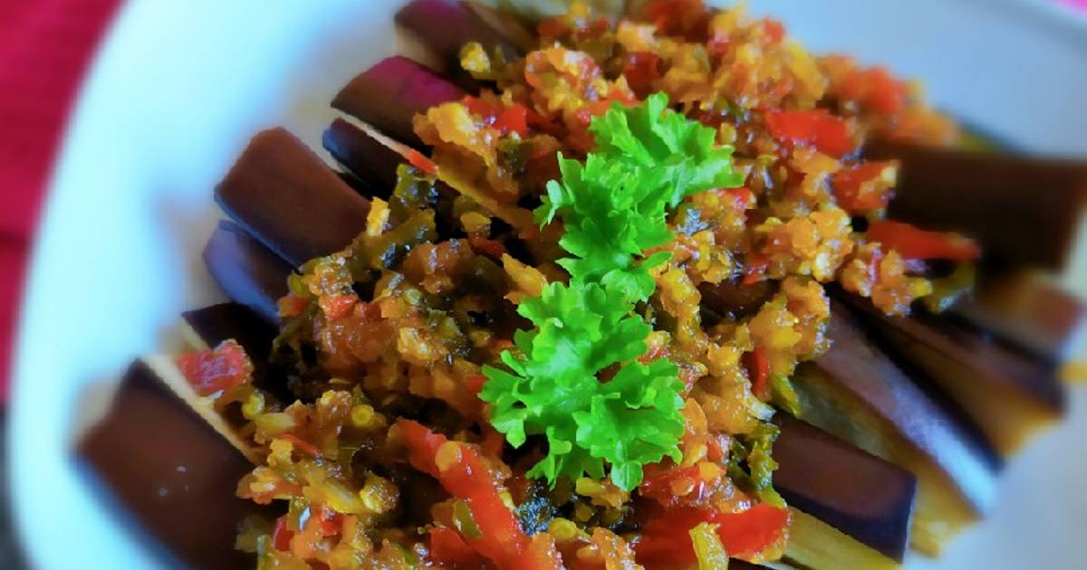 Resep Terong Kukus Sambal Teri Oleh Regeena Cookpad