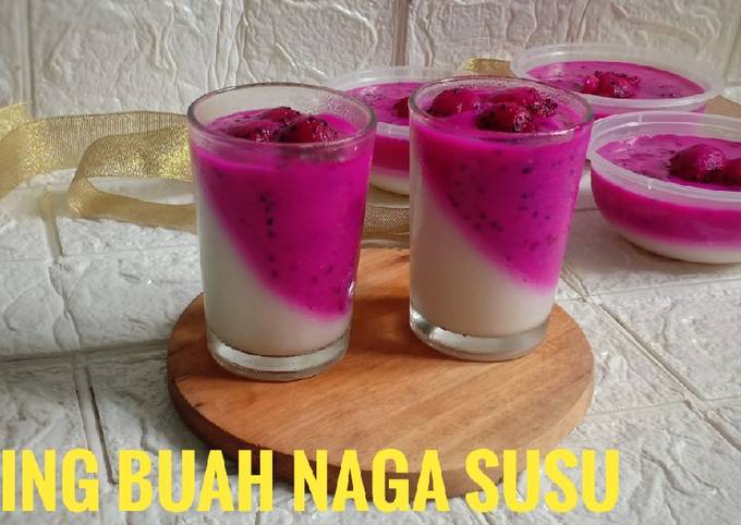 Resep Puding Buah Naga Susu Oleh Nurul Sania Cookpad