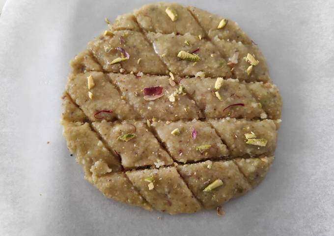 Kaju Kesar Pistachio Katli Recipe By Anoli Vinchhi Cookpad