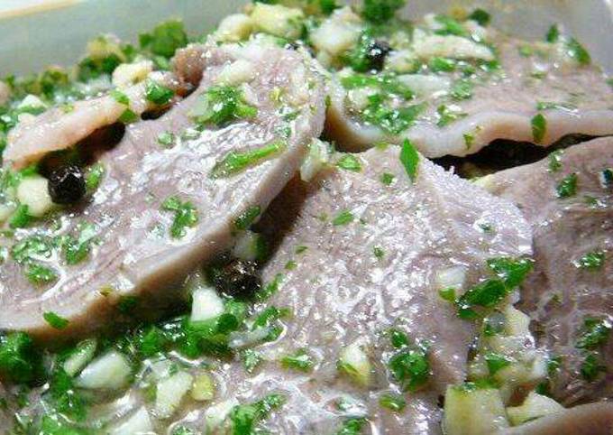 Lengua de cordero a la vinagreta Receta de Juan Andrés Pio Cookpad