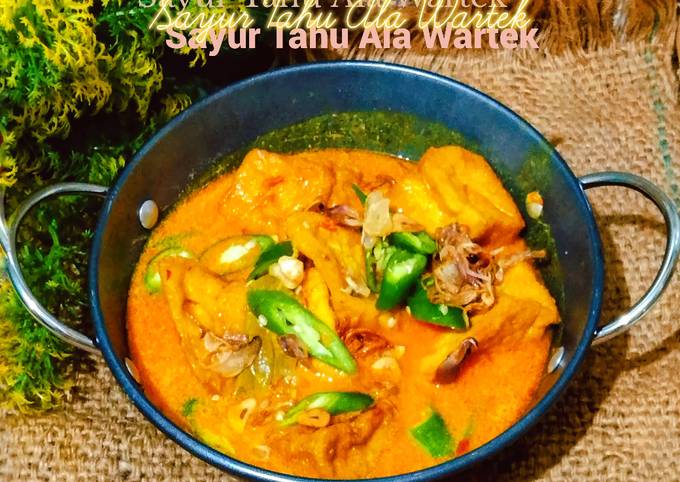 Resep Sayur Tahu Ala Wartek Oleh Lanjarsih Mama Fifian MasakanRumahan