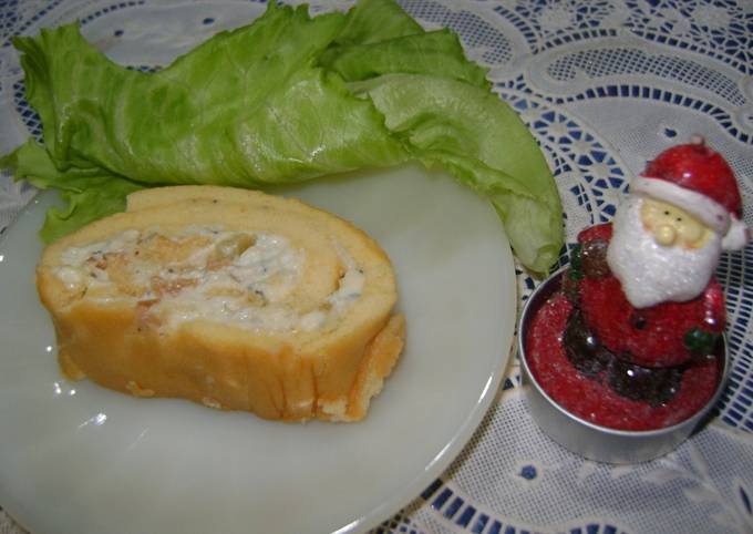 Pionono Navideño con queso azul y ananá Receta de La profe Luisa Cookpad