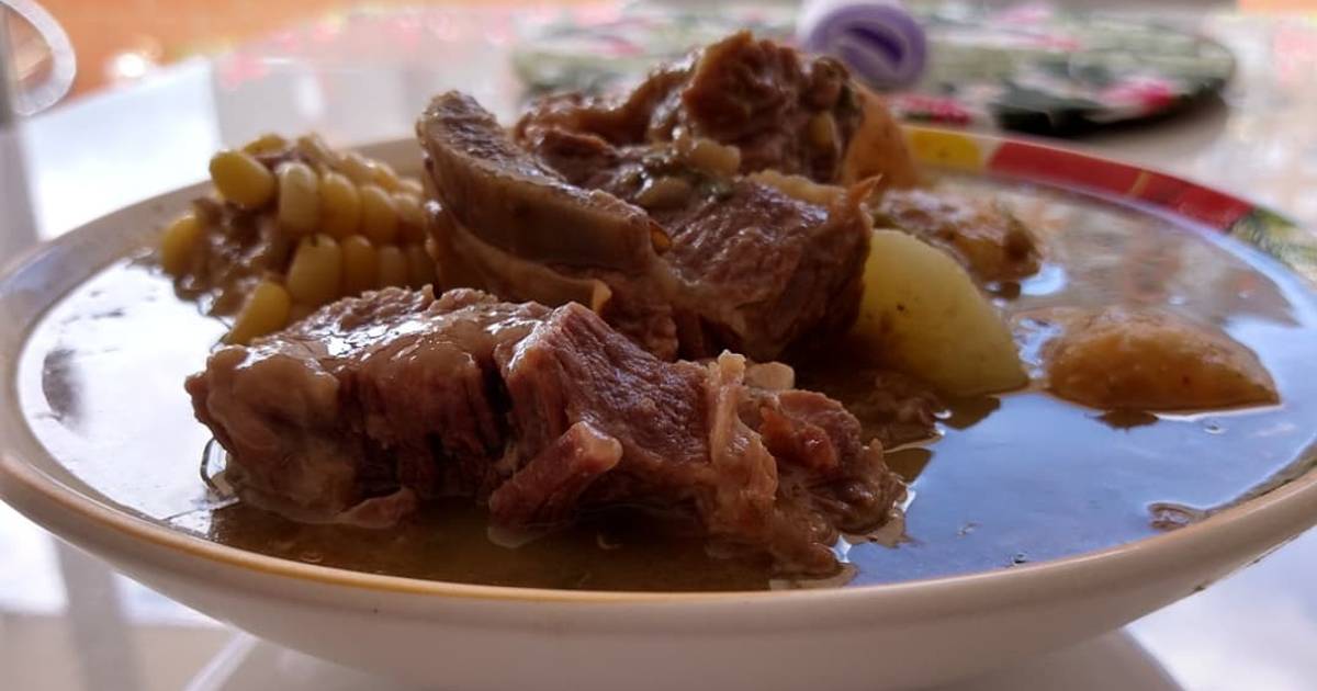 Sopas De Lentejas Con Costilla De Res Receta De Madeleine Rada Cookpad