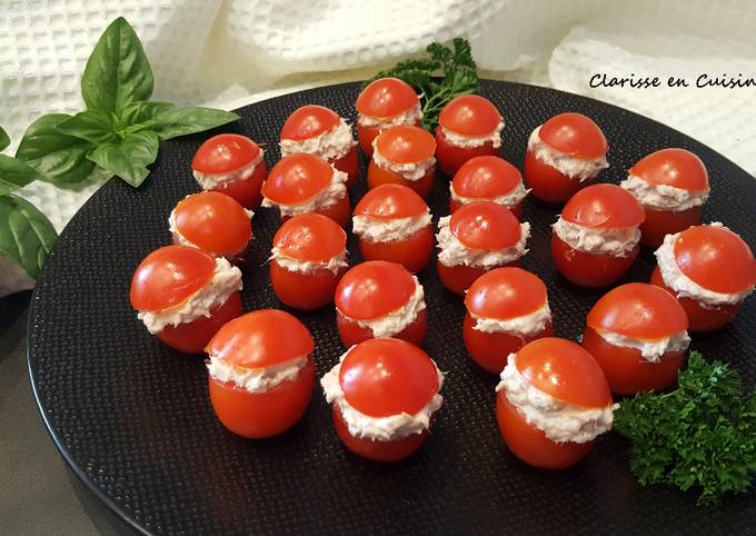 Tomates Cerises Farcies Au Thon De Clarisse En Cuisine Cookpad