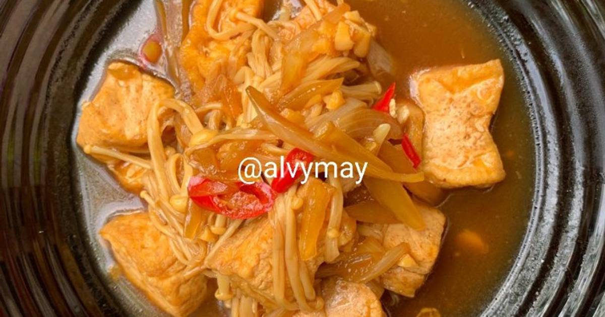 Resep Tahu Saus Tiram Dengan Jamur Enoki Oleh Alvy Mayrina Cookpad