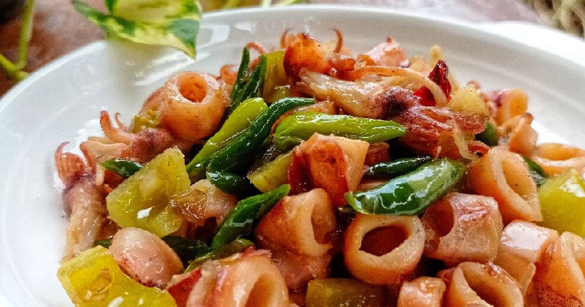 Resep Tumis Cumi Asin Cabe Ijo Oleh Mama Nia Cookpad