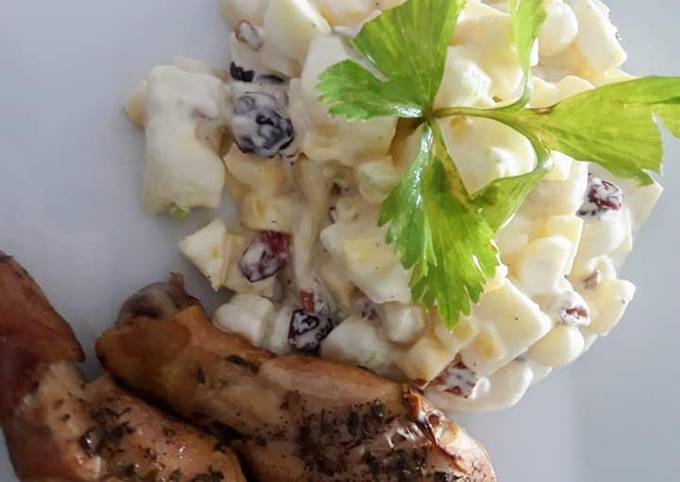 Pollo Al Horno Con Ensalada De Papa Pi A Y Mayonesa Casera F Cil