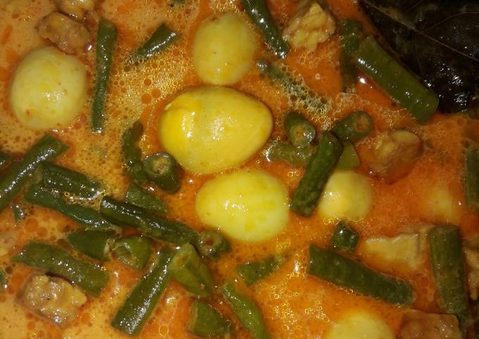 Resep Gulai Kacang Panjang Tempe Telur Puyuh Oleh Dapur Dindin Cookpad