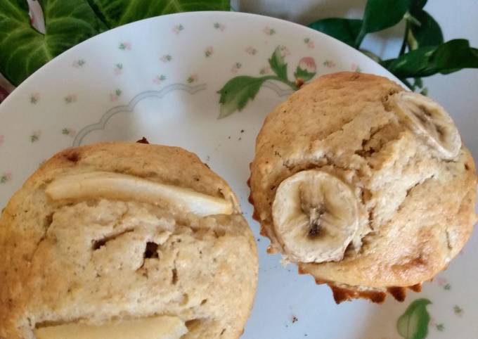 Muffins De Banana Y Pera Con Harina Integral Avena Y Leudante Receta