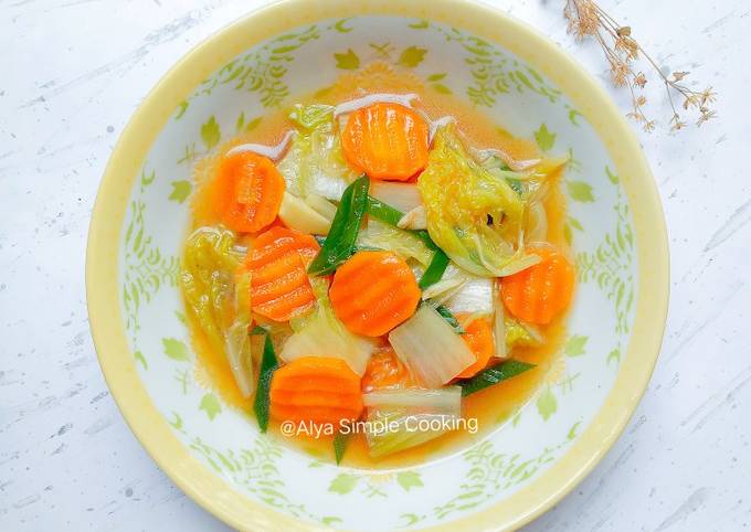 Resep Tumis Sawi Putih Wortel Kuah Simple Oleh Alya Simple Cooking