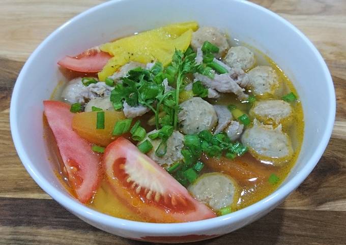 Cách Làm Món Canh bò viên nấu thơm cà của QUÂN NGUYỄN Cookpad