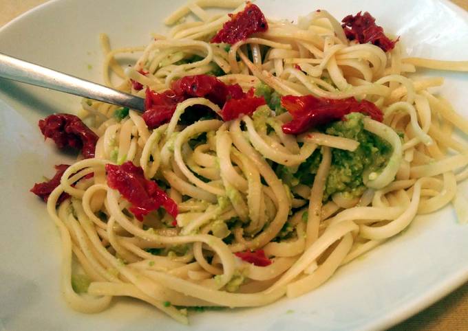 Espaguetis Con Salsa De Aguacate Y Tomates Secos Receta De Ve Poniendo