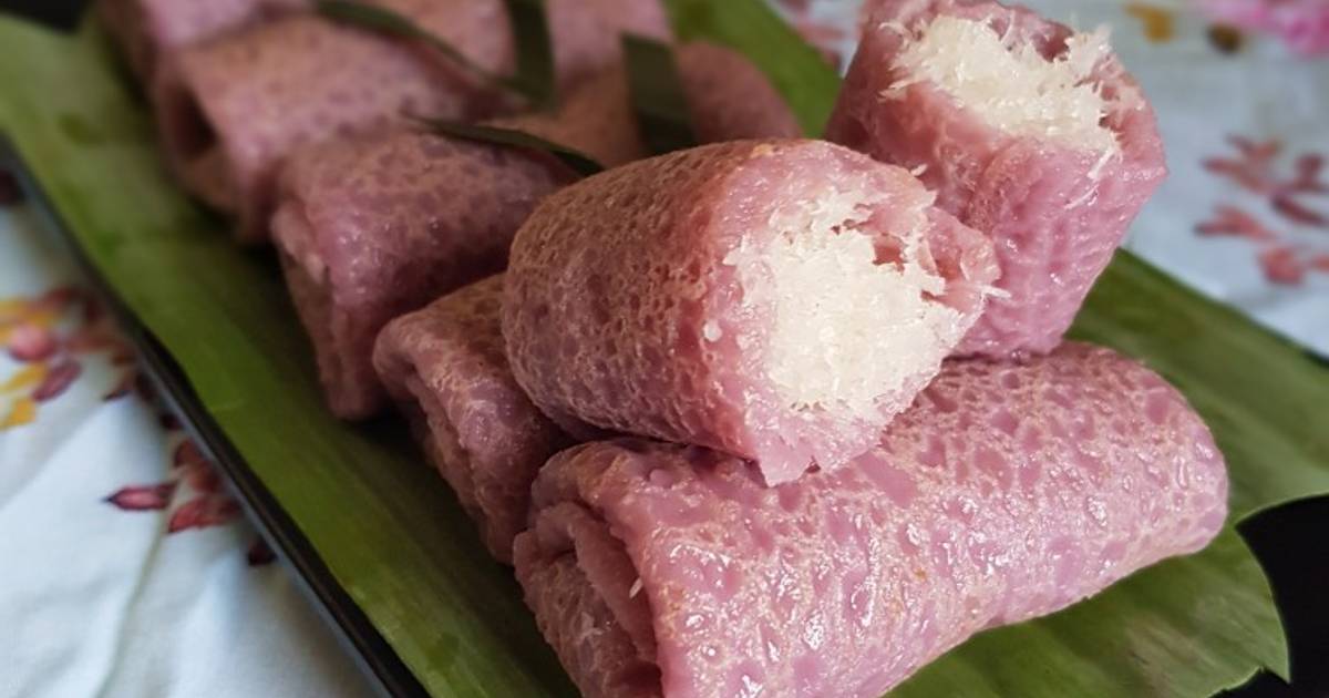 Resep Dadar Gulung Tepung Ubi Ungu Enak Dan Mudah Cookpad