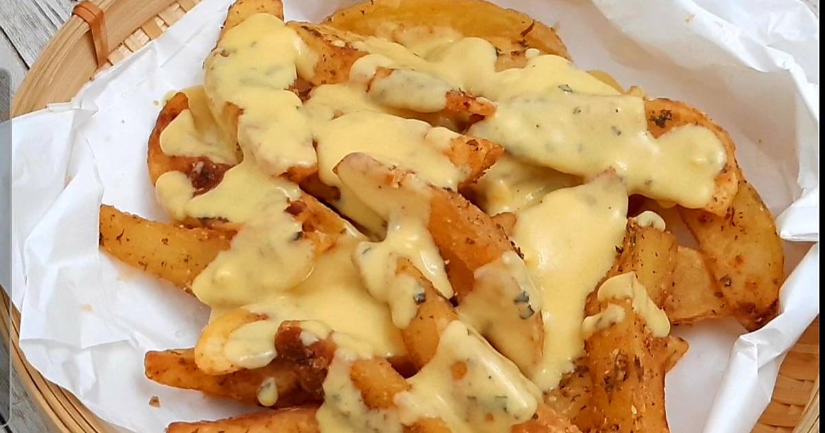 Resep Kentang Goreng Dan Saos Keju Cheesy Wedges Ala KFC Oleh