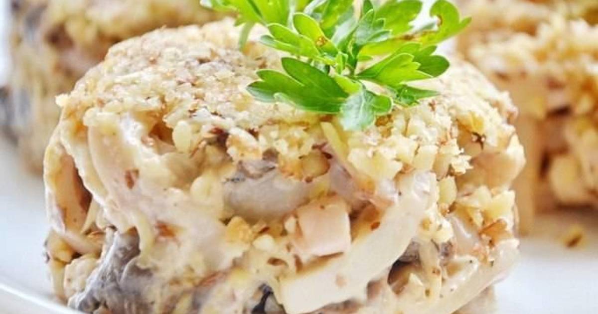 Салат с шампиньонами и курицей рецепт с фото очень вкусный