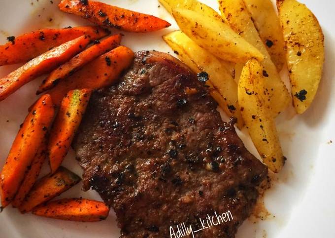 Resep Blackpaper Steak Oleh Naulie Sitindjak Adilly Kitchen Cookpad