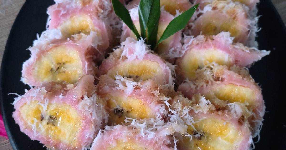 Resep Jaje Pisang Rai Khas Bali Dengan Kulit Buah Naga Oleh Ima