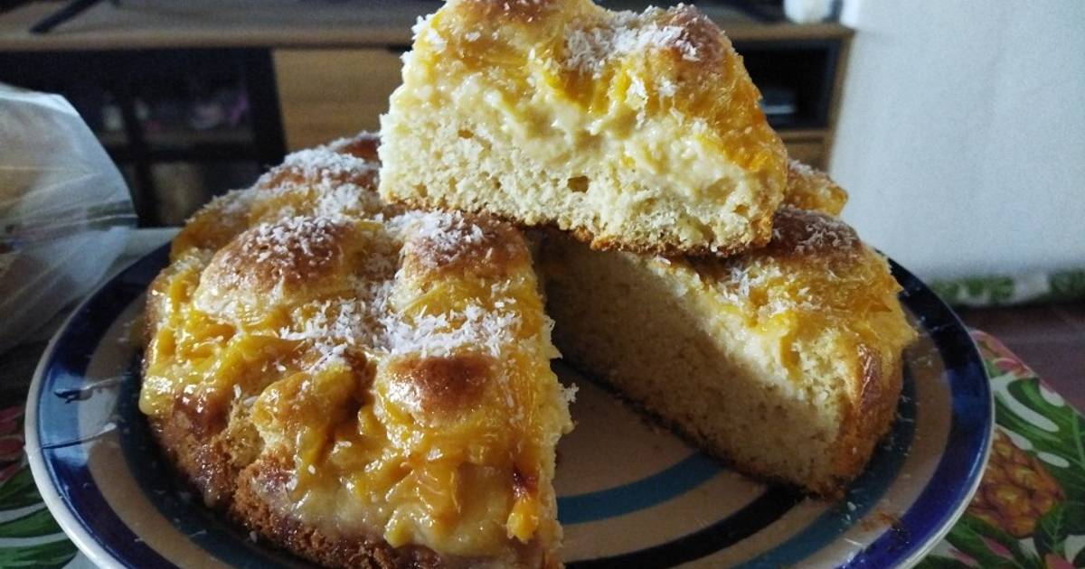 Torta con crema pastelera y coco muy fácil y rica Receta de Alejandra