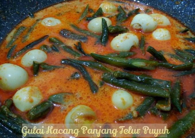 Resep Gulai Kacang Panjang Telur Puyuh Oleh Diyah Kuntari Cookpad