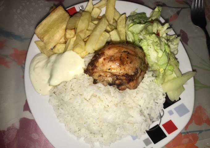 Pollo Al Horno Con Papa Y Yuca Frita Receta De Touxhirox Cookpad