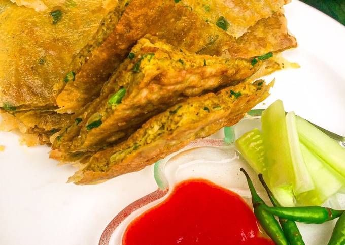 Resep Martabak Telur Bumbu Kari Dengan Kulit Lumpia Cemilan Oleh