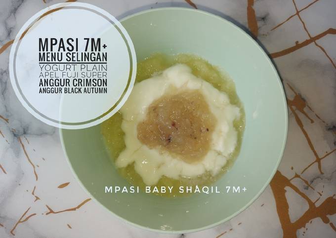 Resep MPASI 7M Menu Selingan Yogurt Apel Anggur Oleh Febryanti SYD