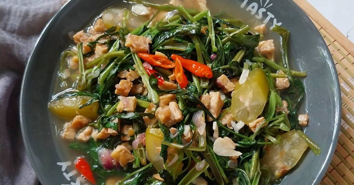 Resep Cah Tempe Kangkung Oleh Happy Endahsa Happy End Cookpad