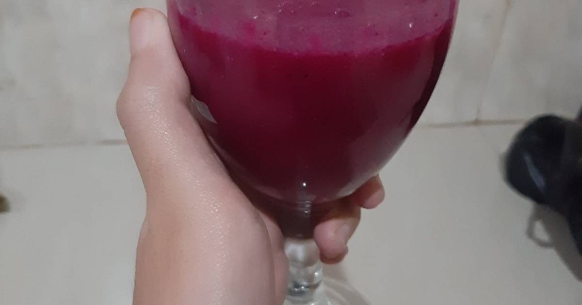 Resep Purple Yakult Juice Jus Buah Naga Apel Pisang Yakult Oleh