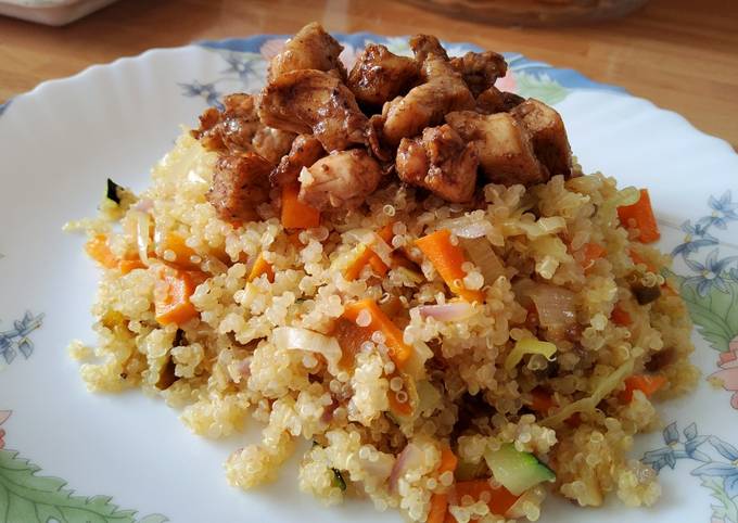 Quinoa Con Verduras Y Pollo En Soja Receta De Josue Tineo R Cookpad