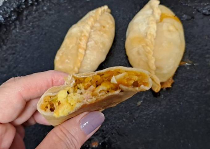 Empanadas de choclo calabaza con jamón y queso Receta de