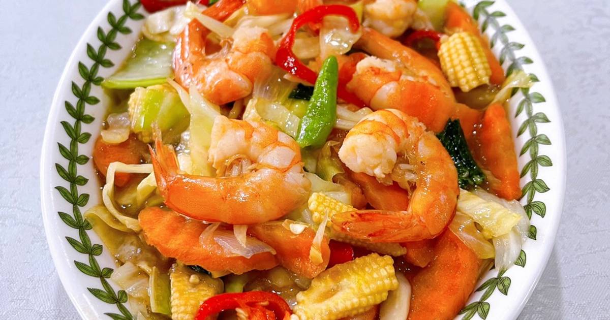 Resipi Stir Fry Sayur Campur Udang Oleh Mahadiah Cookpad