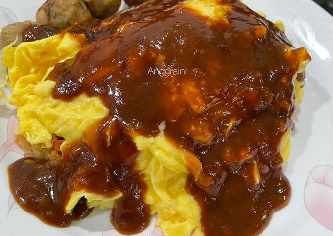 Resep 2 OMURICE Japanese Omelette Rice Oleh Mamirani Kitchen Cookpad