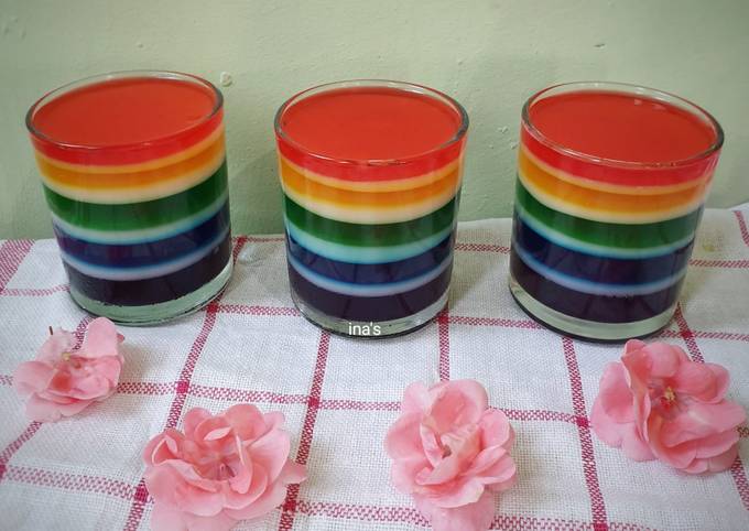 Resep Rainbow Pudding In Jar Oleh Ina Silvia Cookpad