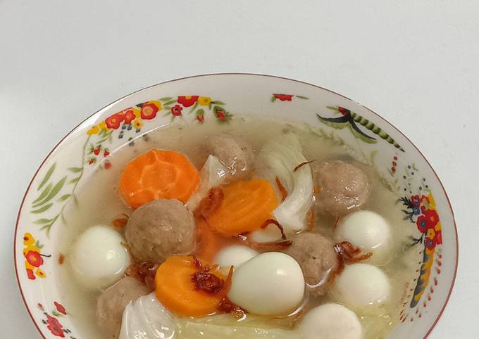 Resep Sup Bakso Telur Puyuh Oleh Adelia Firdaus Cookpad