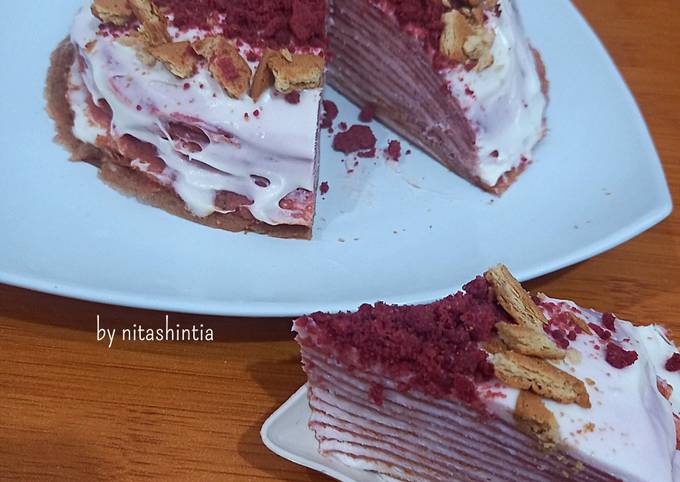 Resep Mille Crepes Cake Red Velvet Oleh Nita Shintia Cookpad