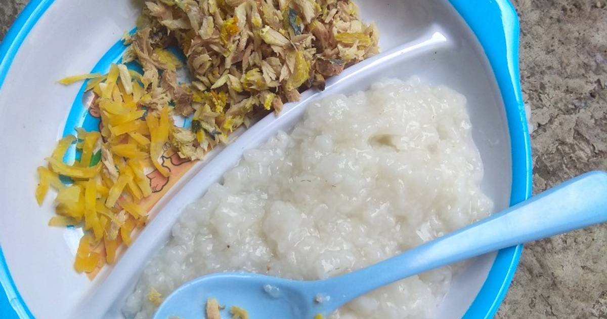 Resep MPASI 10M Bubur Tim Ikan Kembung Suwir Oleh Saluna Mahira