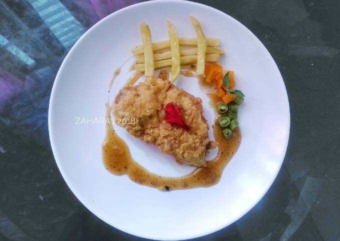 Resep Crispy Chicken Steak BBQ Sauce Oleh Zahara Cookpad