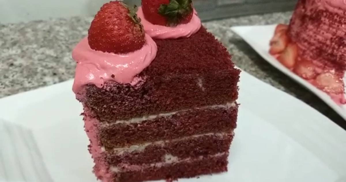 Red Velvet Sponge Cake Recipe By Samra Suhail Cookpad