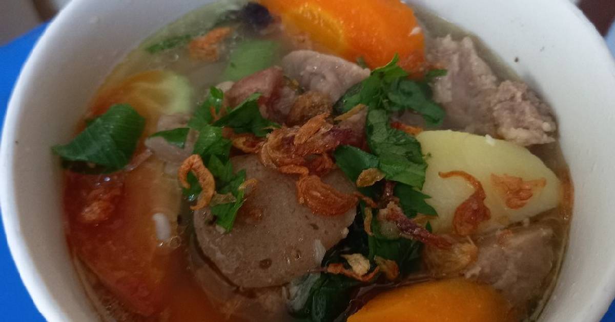 Resep Sop Tetelan Campur Bakso Oleh Wahyu Nirma Cookpad