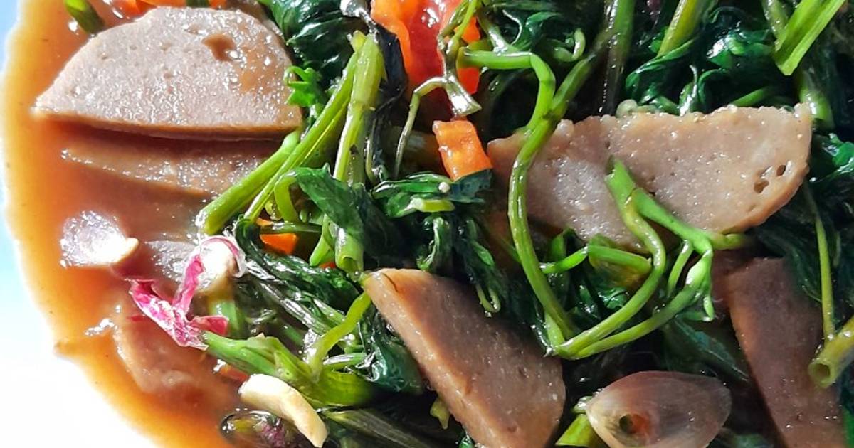 Resep Tumis Kangkung Bakso Ala Resto Tips Agar Tetap Hijau Oleh Nanan