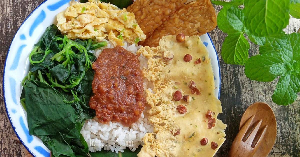 Resep Nasi Pecel Daun Ubi Jalar Sirih Bumi Oleh Vey Alodia S Kitchen