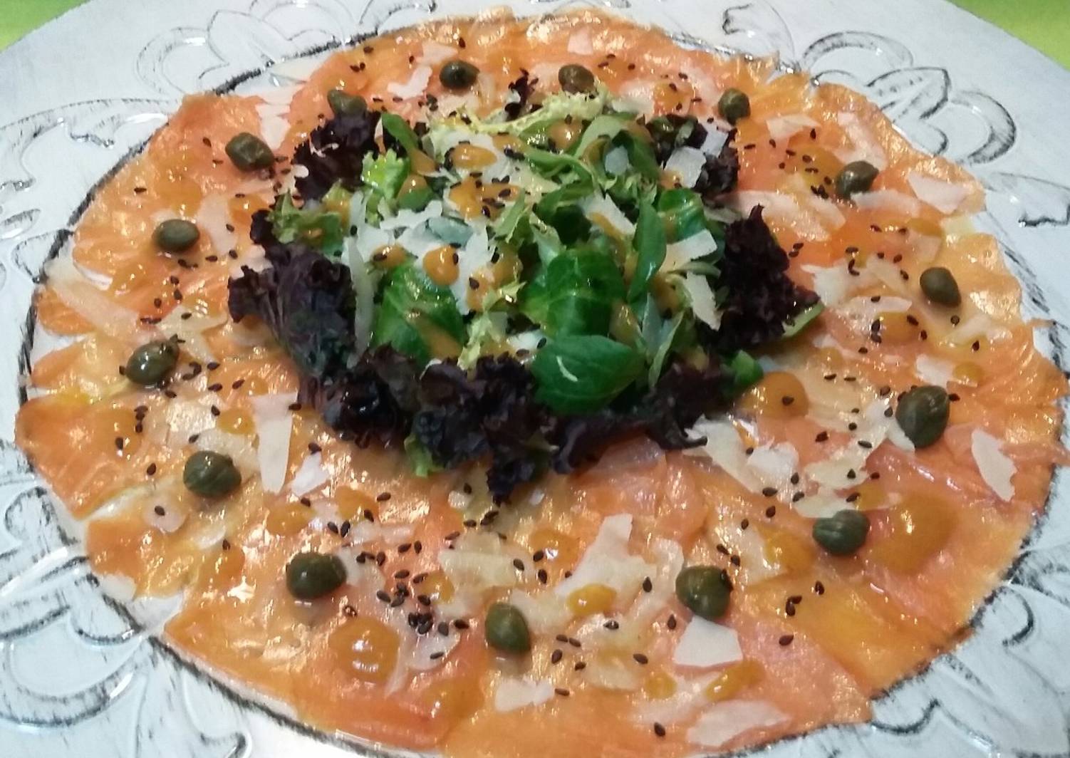 Carpaccio de salmón Receta de Disfruta cocinando con Fernando Cookpad