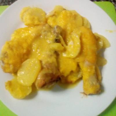 Horneado De Jamoncitos De Pollo Con Patatas A La Naranja Receta De