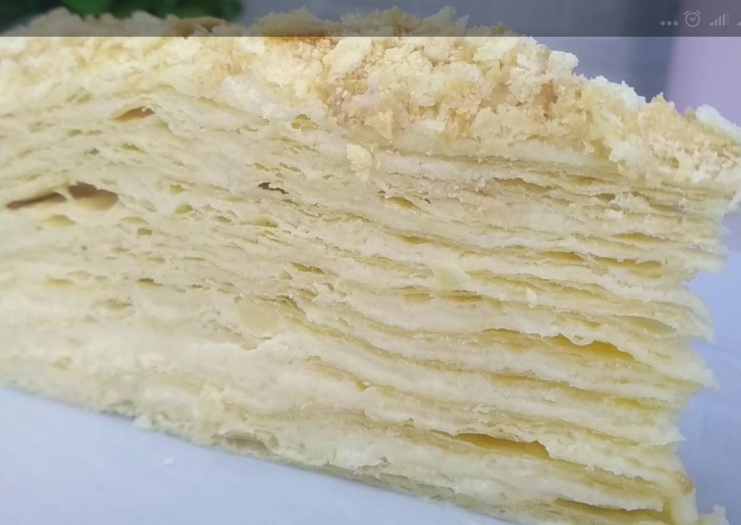 Торт Наполеон с кремом пломбир пошаговый